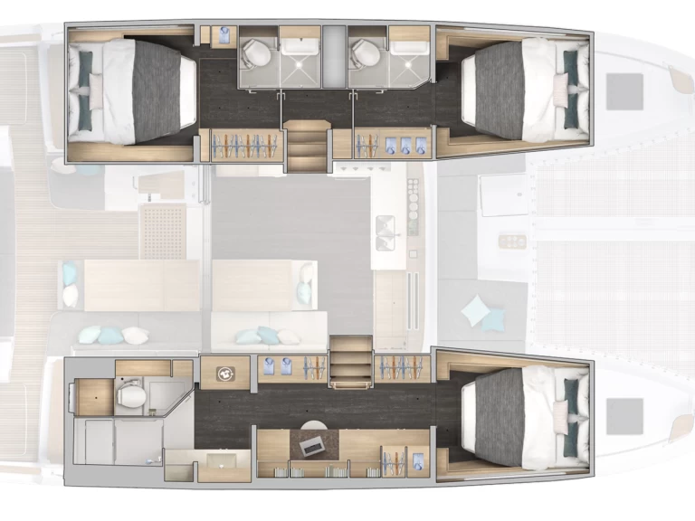 Wynajem łodzi Papeete tanio Lagoon 43