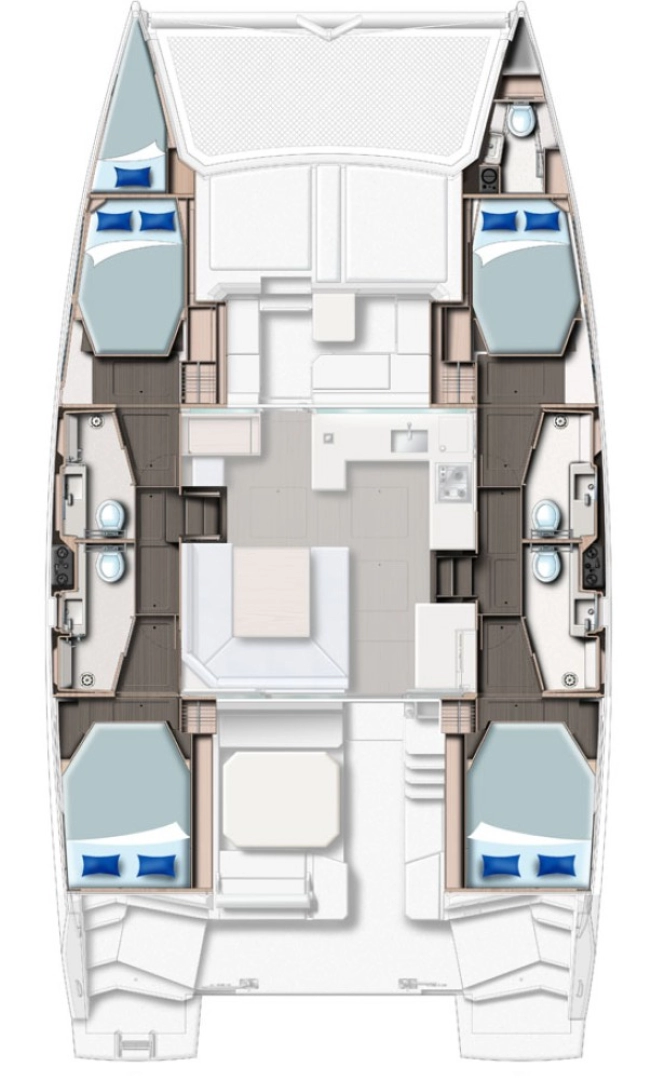 Leopard Catamarans / Robertson & Caine Leopard 45 - 3 + 1 cab. między profesjonalistami a osobami prywatnymi w South Malé Atoll