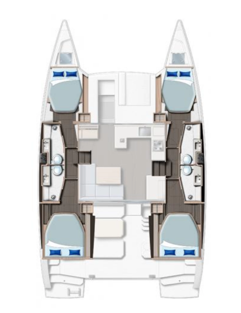 Leopard Catamarans / Robertson & Caine Leopard 42 - 4 cab. między profesjonalistami a osobami prywatnymi w Procida