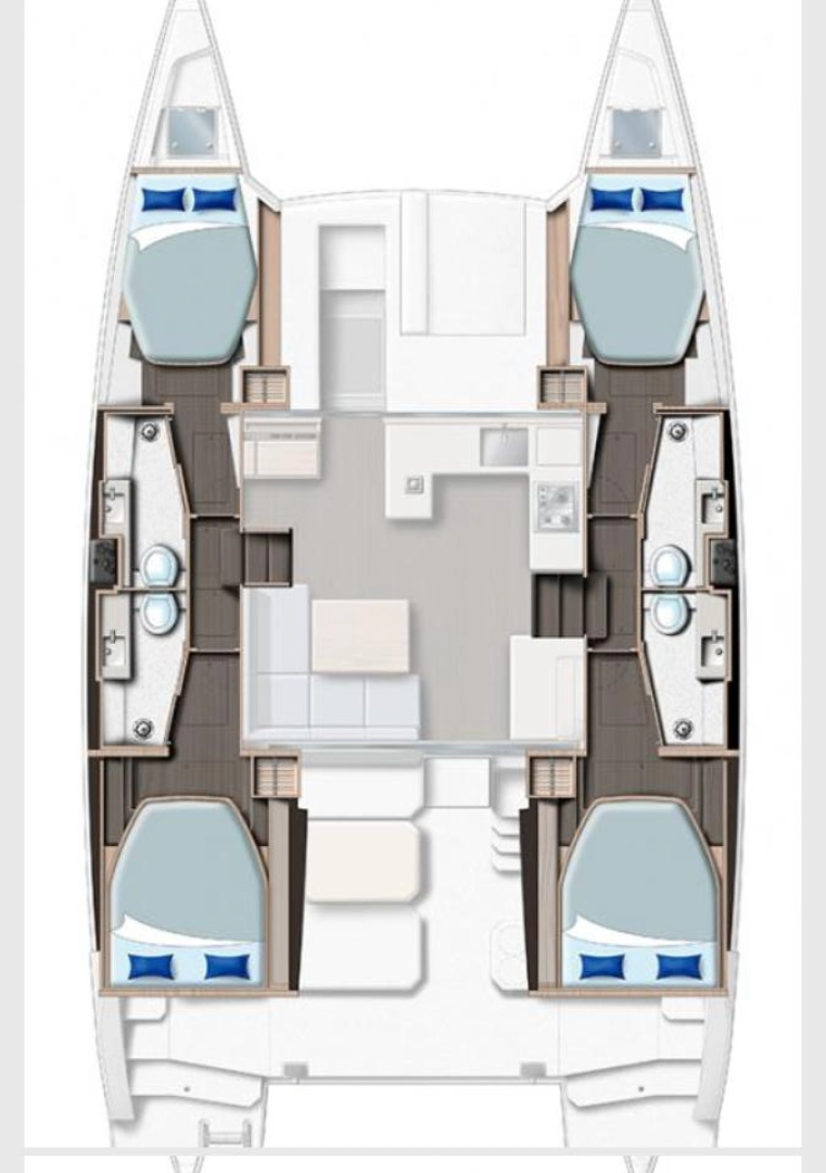 Leopard Catamarans / Robertson & Caine Leopard 42 - 4 cab. między profesjonalistami a osobami prywatnymi w Furnari