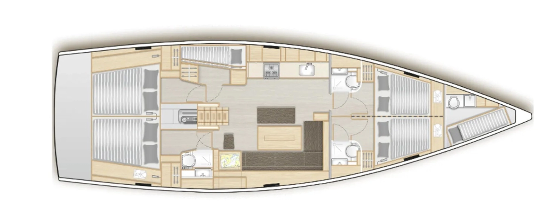 Hanse Hanse 508 między profesjonalistami a osobami prywatnymi w Lefkáda