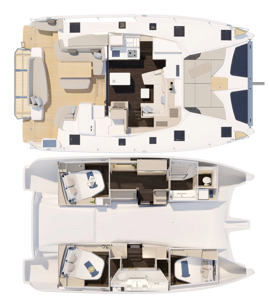 Wynajem Katamaran Fountaine Pajot z patentem 