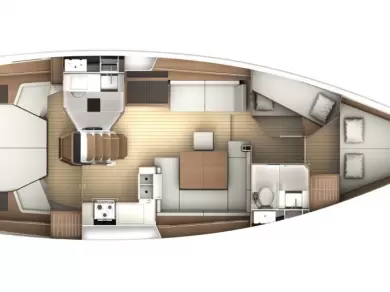 Wynajem Żaglowiec Jeanneau z patentem 