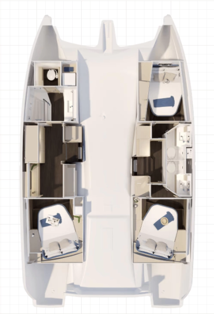 Wynajem Katamaran Fountaine Pajot z patentem 