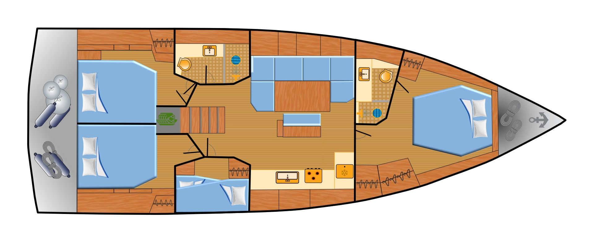 Hanse Hanse 460 między profesjonalistami a osobami prywatnymi w Punat