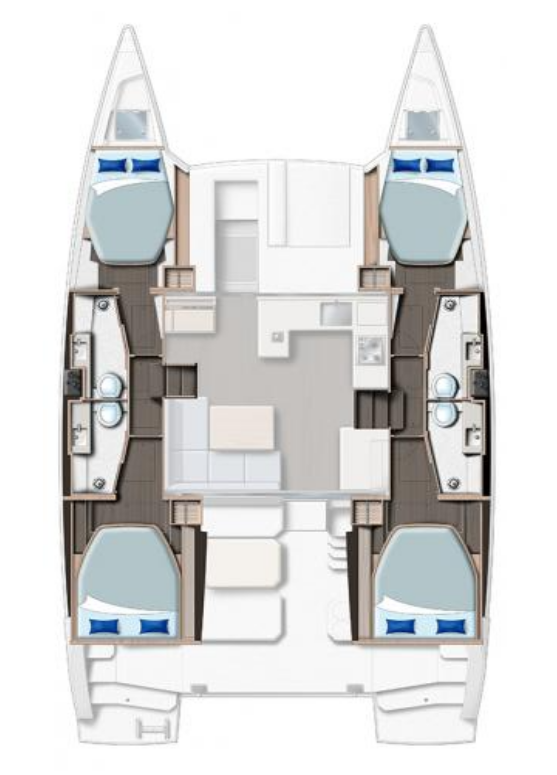 Leopard Catamarans / Robertson & Caine Leopard 42 - 4 cab. między profesjonalistami a osobami prywatnymi w Procida