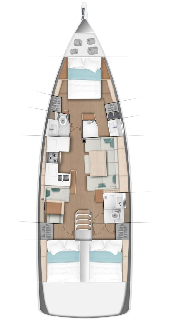 Jeanneau Sun Odyssey 490 między profesjonalistami a osobami prywatnymi w Goecek