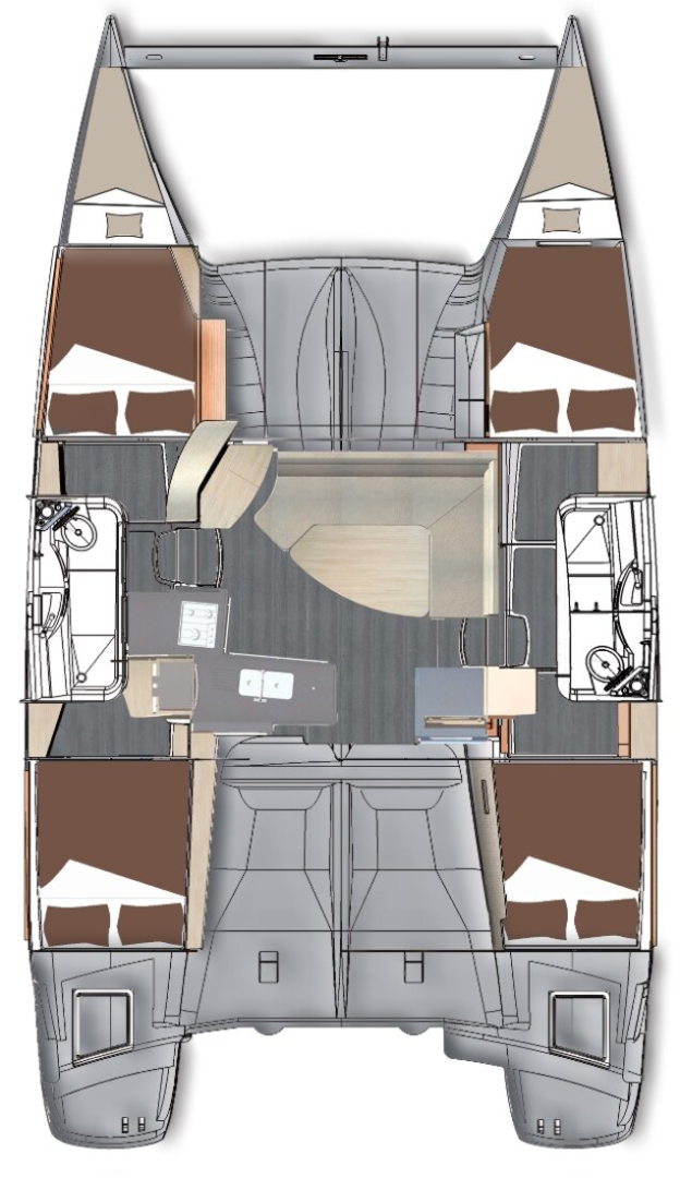 Wynajem Katamaran Fountaine Pajot z patentem 