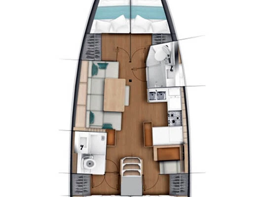 Wynajem Żaglowiec Jeanneau z patentem 