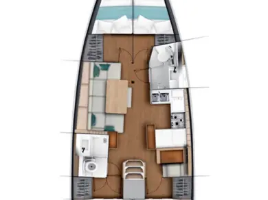 Wynajem Żaglowiec Jeanneau z patentem 