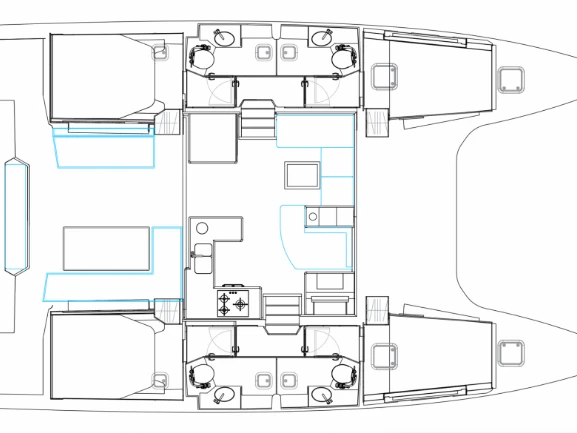 Wynajem łodzi Lefkáda tanio Nautitech 47 Power - 4 + 2 cab.