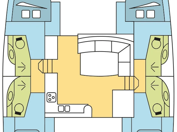 Leopard Catamarans / Robertson & Caine Leopard 44 - 4 + 2 cab. między profesjonalistami a osobami prywatnymi w Tribunj