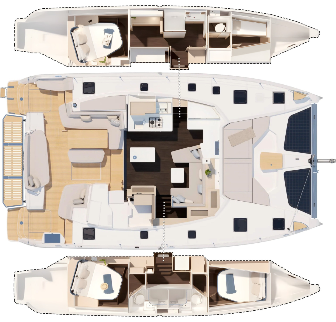 Wynajem Katamaran Fountaine Pajot z patentem 