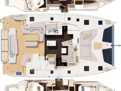 Wynajem Katamaran Fountaine Pajot z patentem 