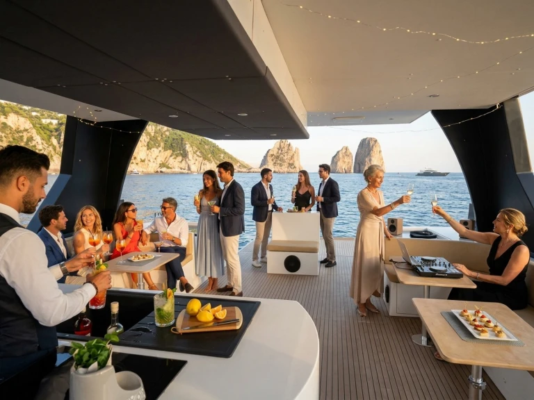 CAT SEA Star 380 między profesjonalistami a osobami prywatnymi w Positano