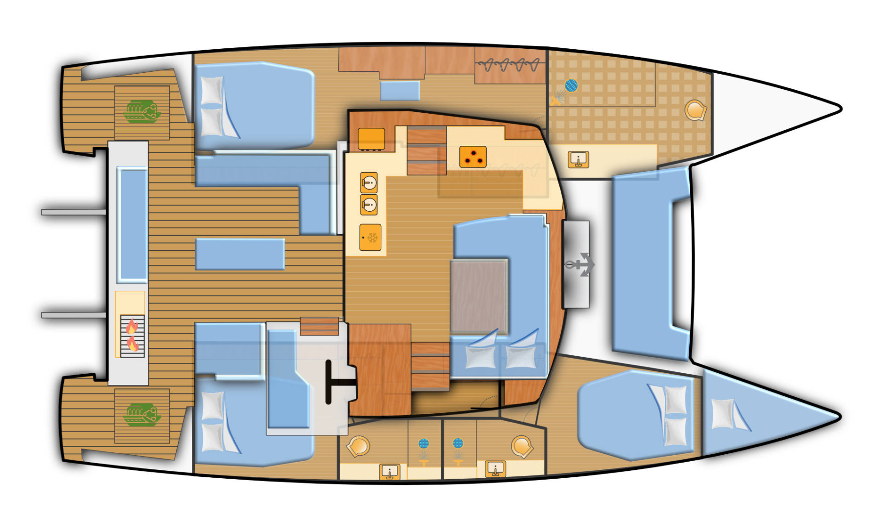 Wynajem Katamaran Fountaine Pajot z patentem 