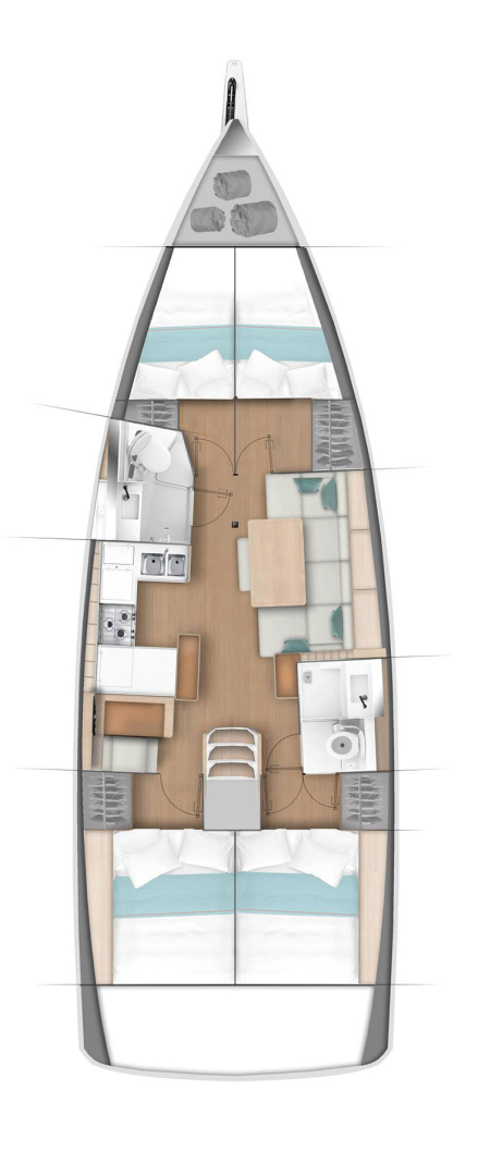 Jeanneau Sun Odyssey 440 między profesjonalistami a osobami prywatnymi w Gouvia