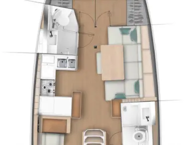 Jeanneau Sun Odyssey 440 między profesjonalistami a osobami prywatnymi w Gouvia