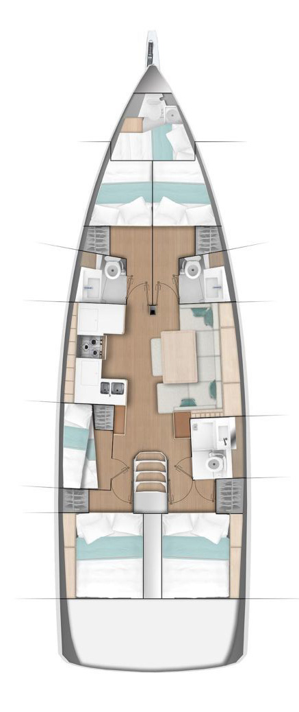 Jeanneau Sun Odyssey 490 między profesjonalistami a osobami prywatnymi w Gouvia