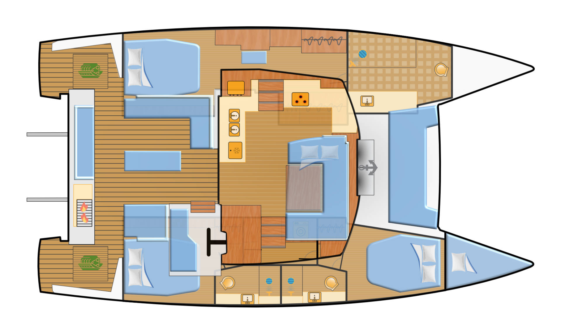 Wynajem Katamaran Fountaine Pajot z patentem 