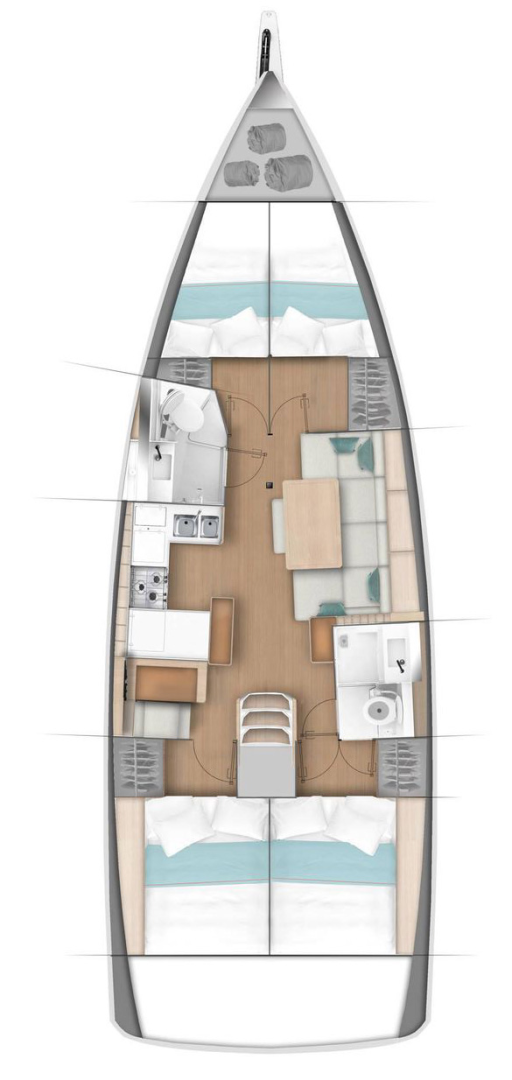 Jeanneau Sun Odyssey 440 między profesjonalistami a osobami prywatnymi w Rhodes (City)