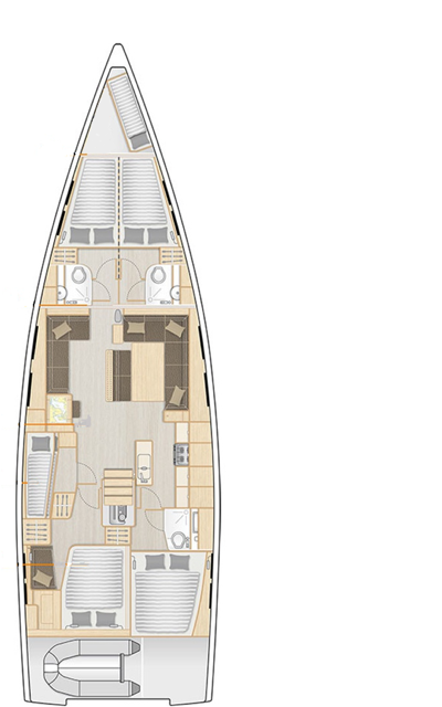 Wynajem łodzi Trogir tanio Hanse 548