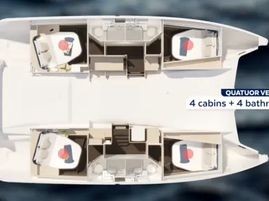 Wynajmij Fountaine Pajot Fountaine Pajot FP 44 Quatuor - 4 cab. w Parham Town